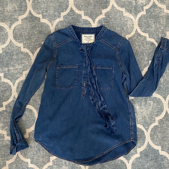 Abercrombie & Fitch Tops - WOMEN'S Abercrombie & Fitch Super Soft Denim Shirt - with Neck Tie -Size Medium